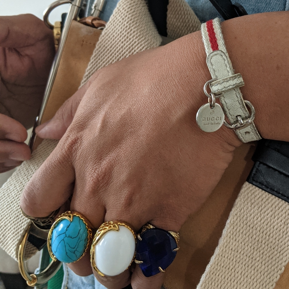 Gucci Loves You Red & White Leather Bracelet